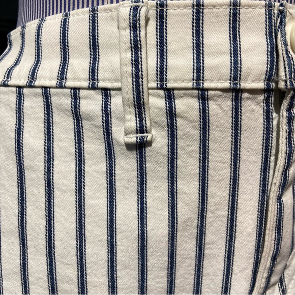 J. Crew Slim Wide Leg Striped White Jeans – Size 24P - Picture 8 of 12